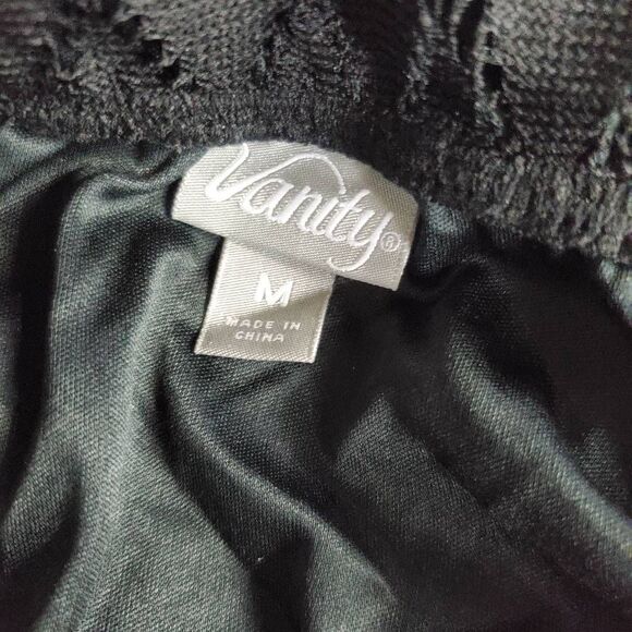 Vanity Women’s Black Strapless Crochet Overlay Dress w/ Belt Size M - Picture 5 of 6